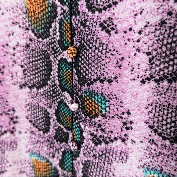 Buddy Love snake skin print dress short sleeves Large - Picture 5 of 7